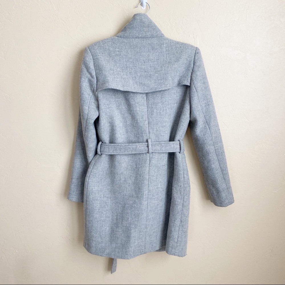 Theory High Neck Gray Wool Jacket Coat - Picture 2 of 4
